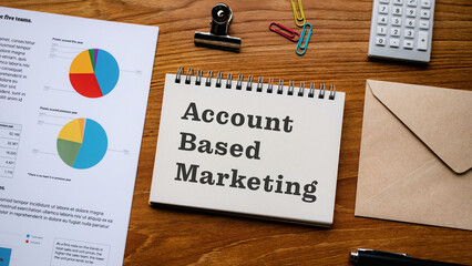 There is notebook with the word Account Based Marketing. It is as an eye-catching image.