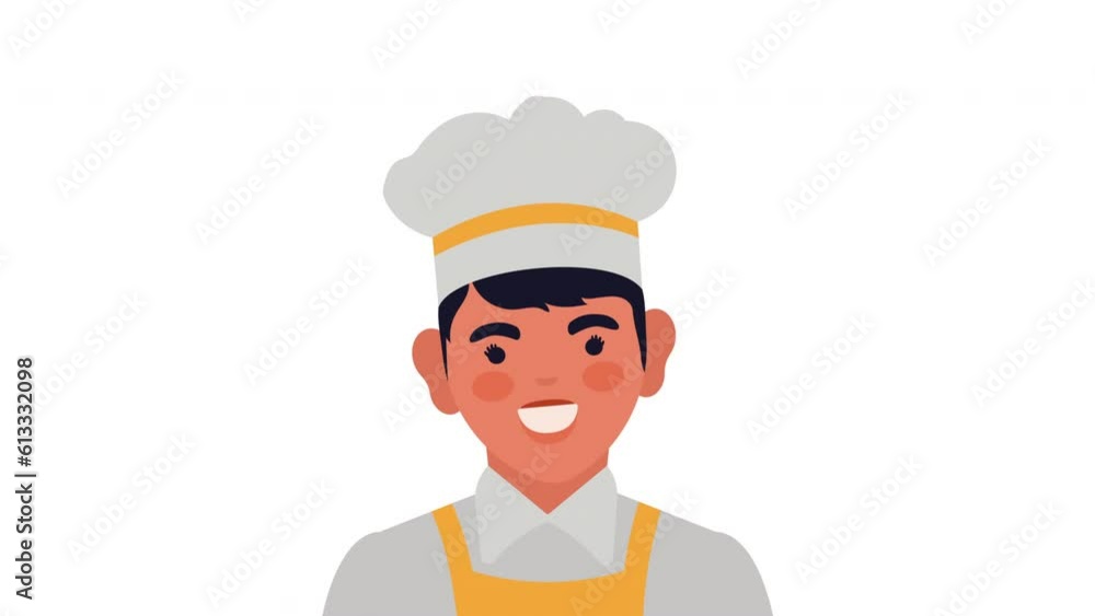 Poster chef professional worker character animation