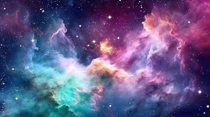 Obraz premium Colorful space galaxy cloud nebula. Starry night cosmos. Universe science astronomy. Supernova background wallpaper