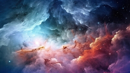 Obraz na płótnie Canvas Colorful space galaxy cloud nebula. Starry night cosmos. Universe science astronomy. Supernova background wallpaper