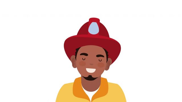 firefighter with helmet professional animation