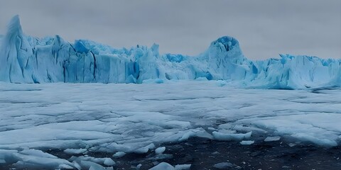 A world of ice, frozen with a glacier in the center of the Earth.