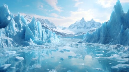 Fototapeta na wymiar Antarctica : Melting of Ice Glaciers due to global warming.