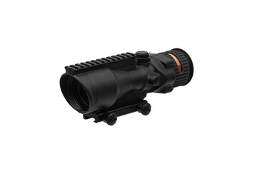 Modern optical collimator sight. Aiming device for shooting at short distances. Isolate on a white...