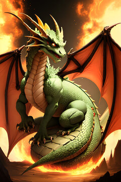 Dragon fantasy concept art mythological creature, generative ai