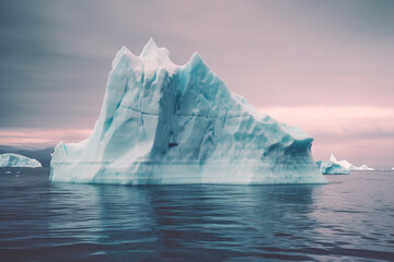 Beautiful iceberg in the sea. AI generated image.