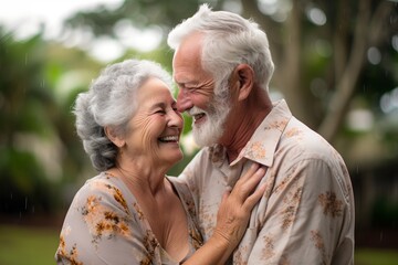 Happy old couple, generative AI