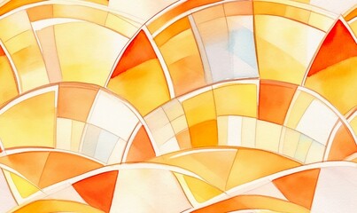 orange slice in abstract style seamless pattern