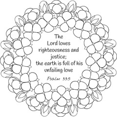 Psalm 33:5. Biblical quote 