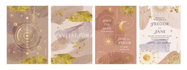 Luxury wedding invitation set