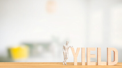 The wood yield and man figure for business concept 3d rendering