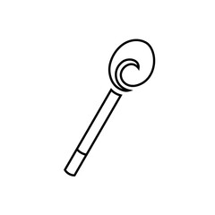 Spoon icon. Kitchen and utensil icon. Simple, flat, black, outline.