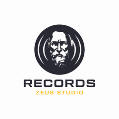 Unique black color record logos. It is suitable for use for industrial label logos.