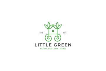 Greenery Seed Botanical House Plant Property and Residential Logo Concept