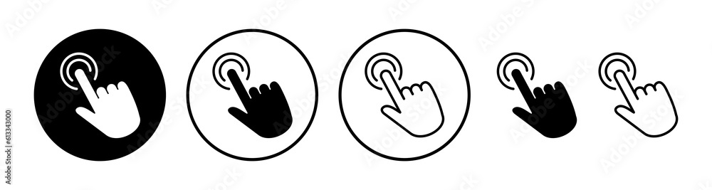 Poster hand click icon vector. clicking finger icon. pointer icon
