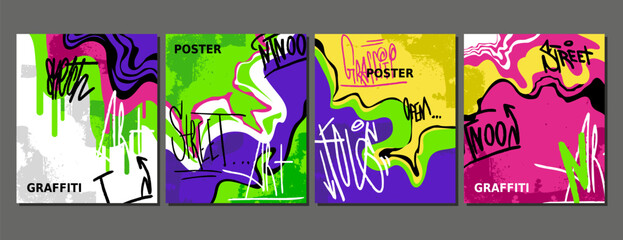 Abstract graffiti posters