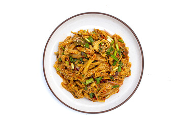 Spicy bamboo shoot salad. Thai food