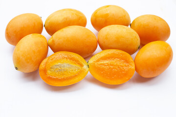 Marian plum fruit isolated on white background