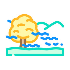 foggy morning autumn season color icon vector. foggy morning autumn season sign. isolated symbol illustration