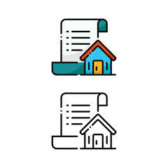 Home document real estate business icon design in two variation color