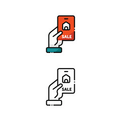 Mobile sale home icon design in two variation color