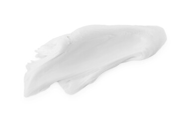 One used chewing gum on white background, top view