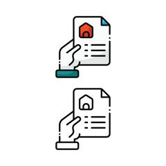 Document home icon design in two variation color