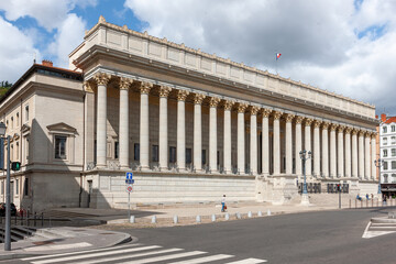 Fototapeta na wymiar Lyon courthouse, in neo-classical style, located Place Duquaire, Lyon, France