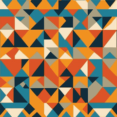 Mid-century geometric abstract pattern with simple shapes and beautiful color palette. Simple geometric pattern composition, best use in web design, business card, invitation, poster, textile print.
