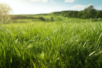 Obraz na płótnie Canvas closeup of grassy glade on a sunny day