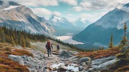 Naklejka premium Hike in Canada