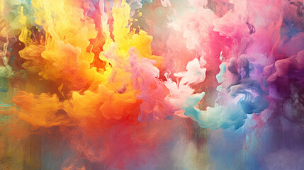 Watercolor Smoke Textured Background Colorful Pastel Illustration Generative AI