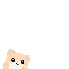 Obraz premium Cute cartoon cat. Isolated on white background. Vector illustration