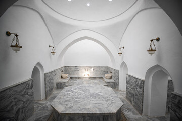 Historical namazgah turkish bath. Konak, izmir. - obrazy, fototapety, plakaty