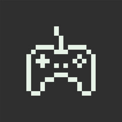 this is Game icon 1 bit style in pixel art with white color and black background ,this item good for presentations,stickers, icons, t shirt design,game asset,logo and your project.