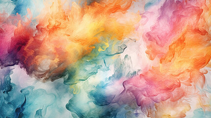 Watercolor Smoke Textured Background Colorful Pastel Illustration Generative AI