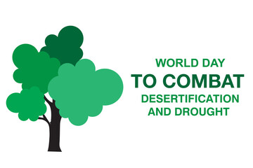 world day to combat desertification & drought vector illustration in green color..eps