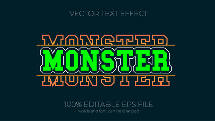 monster editable text effect style, EPS editable text effect