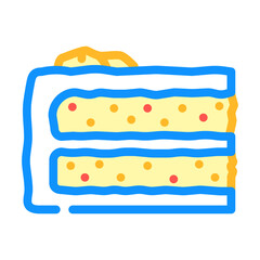 carrot cake slice food snack color icon vector. carrot cake slice food snack sign. isolated symbol illustration