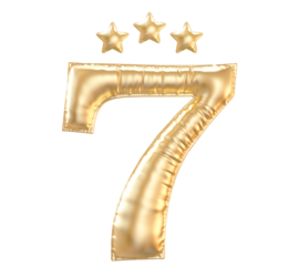 7 year anniversary number Gold