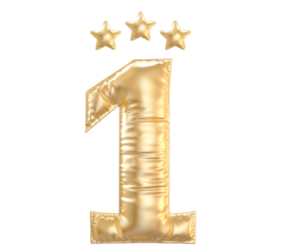 1 year anniversary number Gold