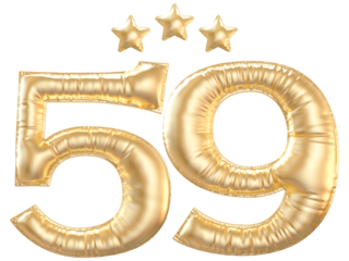 59 year anniversary number Gold