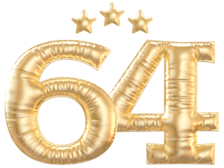 64 year anniversary number Gold