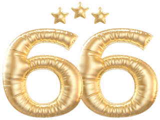 66 year anniversary number Gold