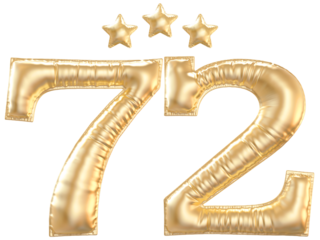72 year anniversary number Gold