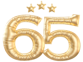 65 year anniversary number Gold