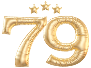 79 year anniversary number Gold