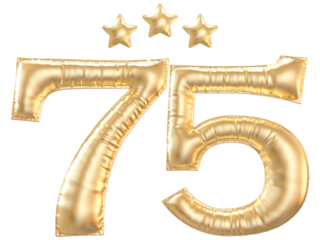 75 year anniversary number Gold