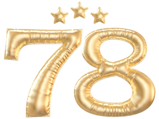 78 year anniversary number Gold