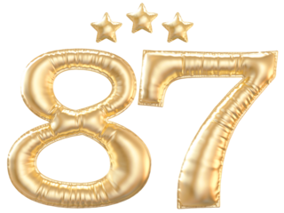 87 year anniversary number Gold